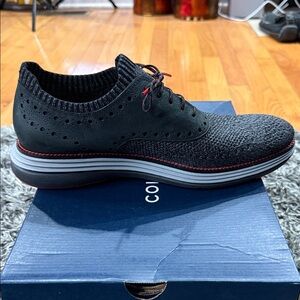 Cole Haan Black and Red Knit Oxfords